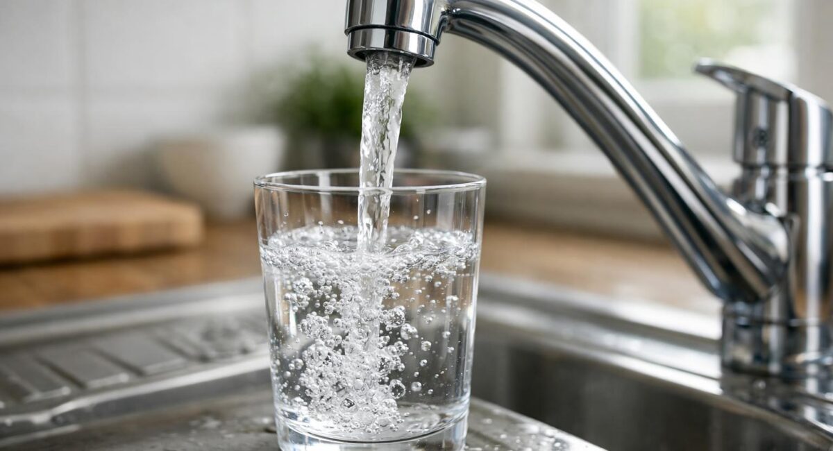 Glas mit Leitungswasser – Trinkwasser Deutschland