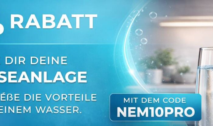 10% auf Osmoseanlagen mit Gutscheincode NEM10PRO